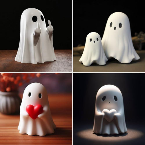 Ghost figurine shown on a shelf