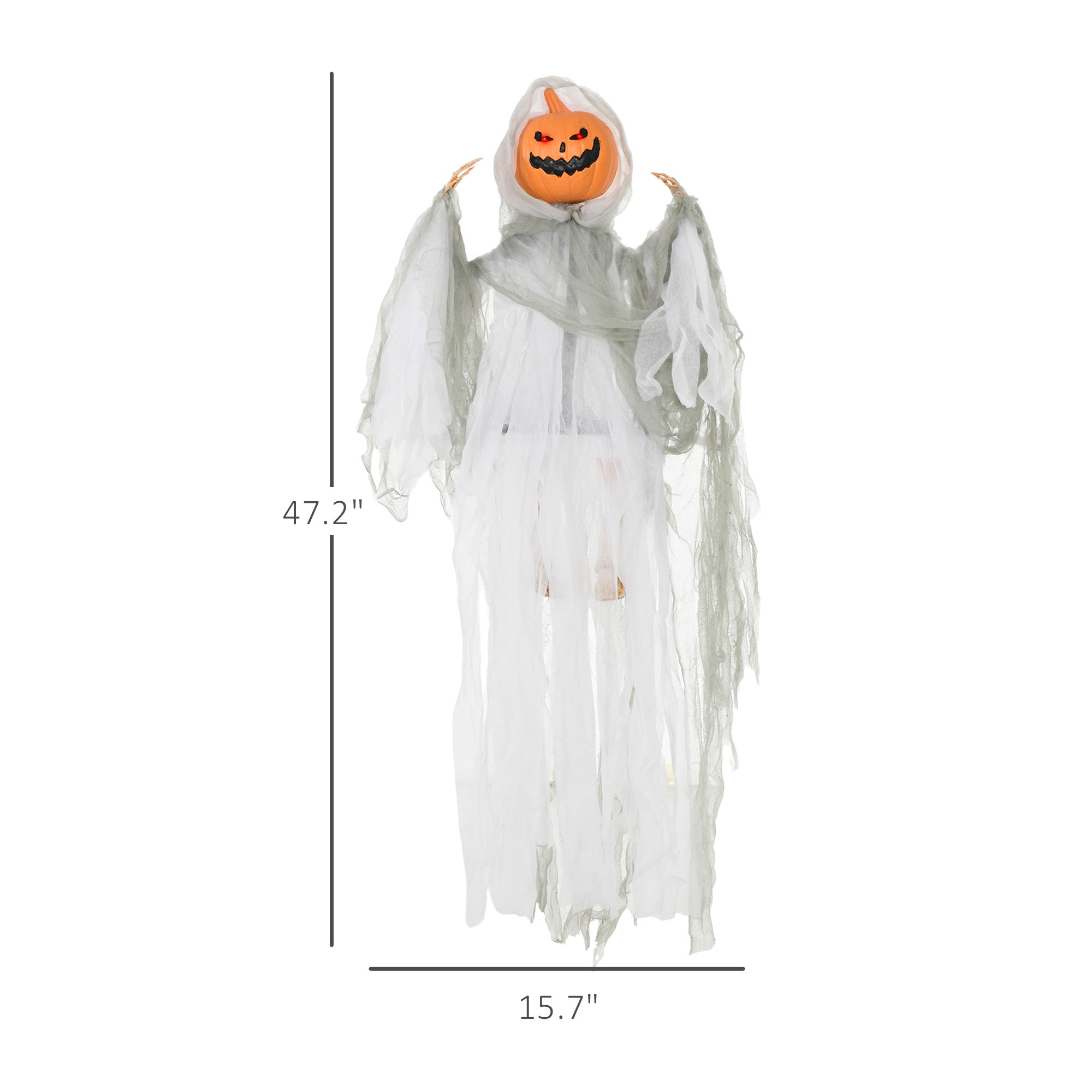 Dimensions of the hanging pumpkin-ghost decoration
