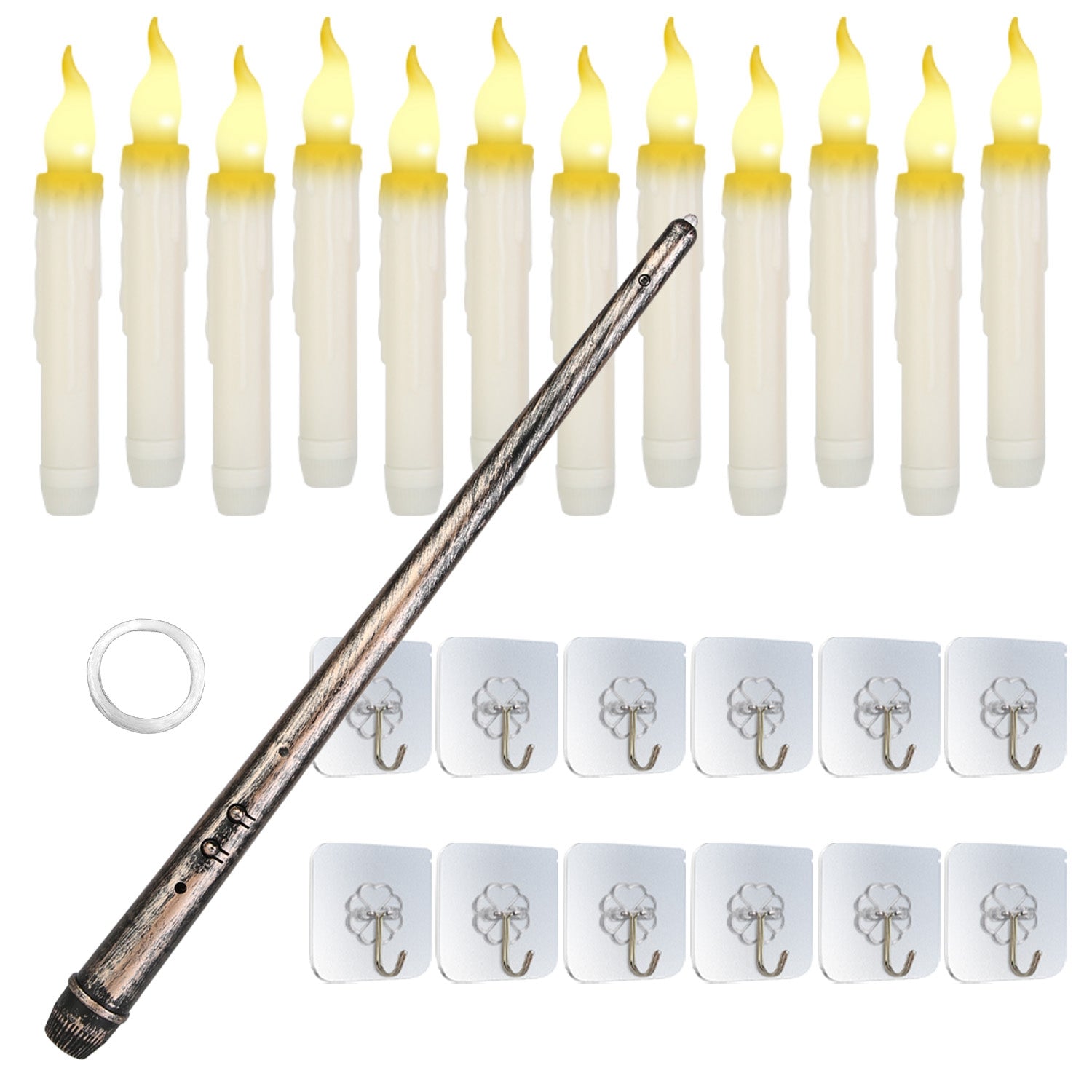 Floating candles in warm white